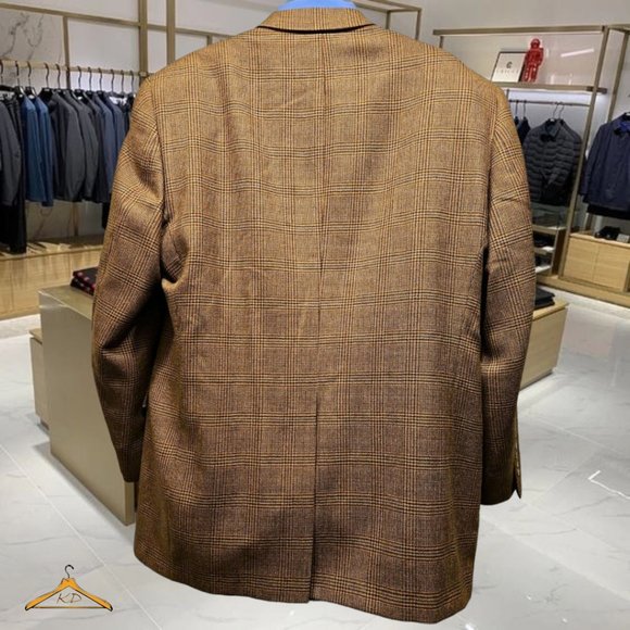 Hart Schaffner Marx Sports Coat - 46R, Tan, Glen Plaid, NWOT - Picture 3 of 13